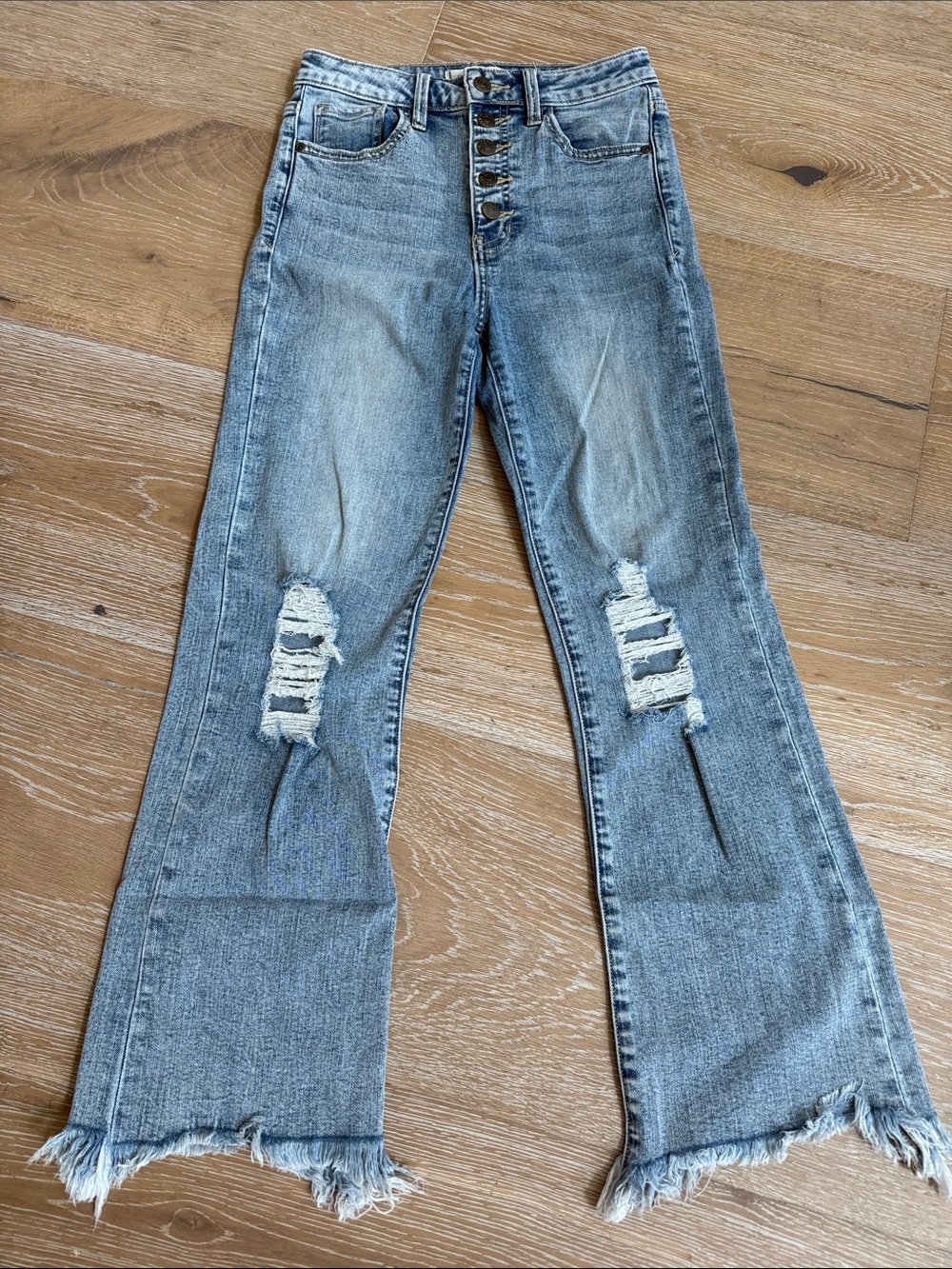 Harper High-Rise Distressed Women's Jeans in Light Blue Size 25 X 25” inseam